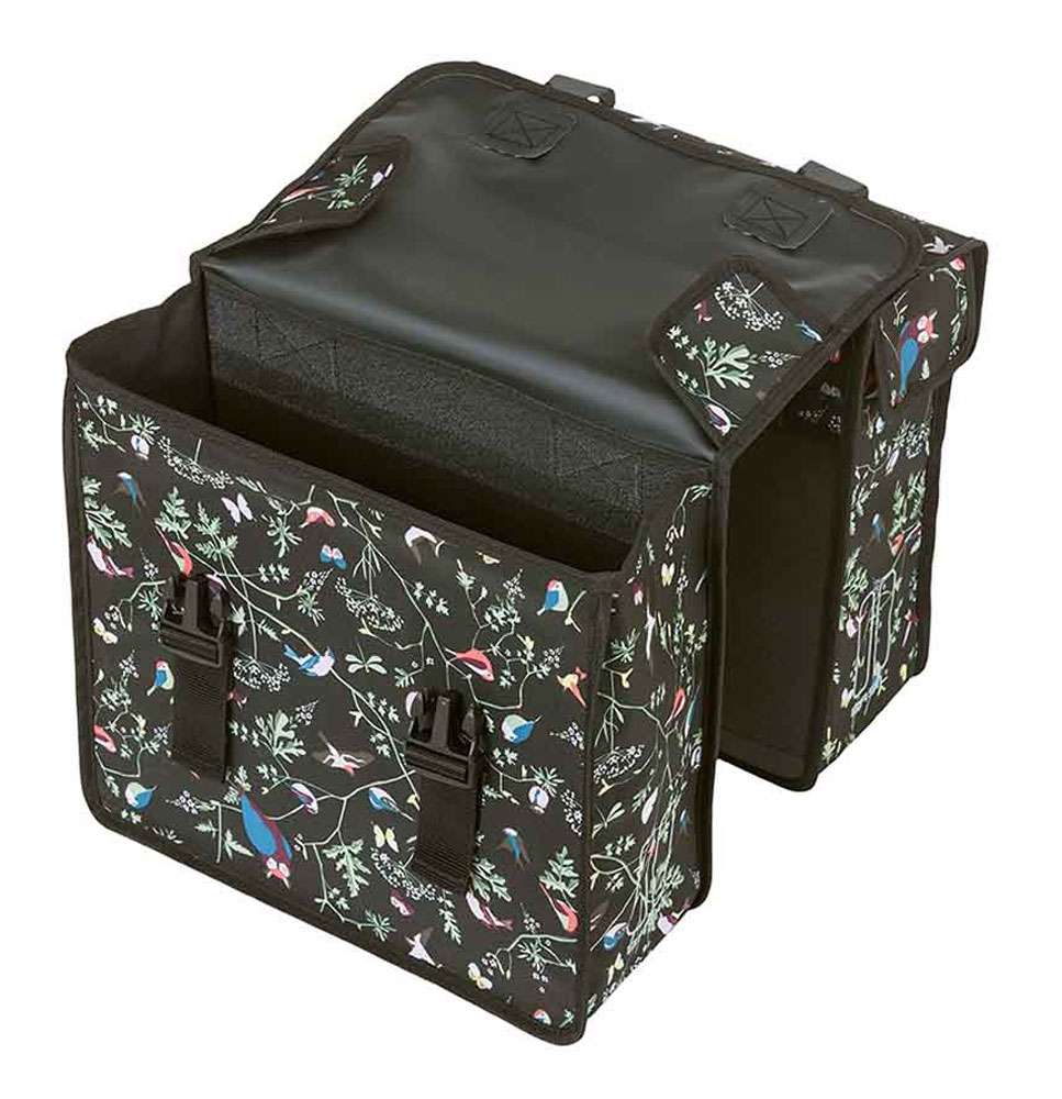 Basil Wanderngebunner duebel Schwaarz Vëlo Bag - Waasser -Rellent, 35L, Universal Bridge System
