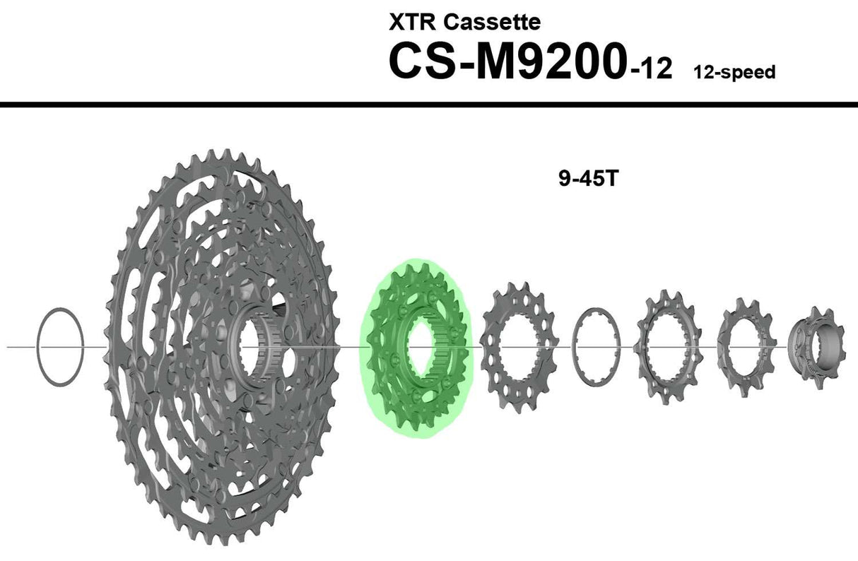 Shimano 17-19 teeth sprocket unit for cs-m9200 9-45