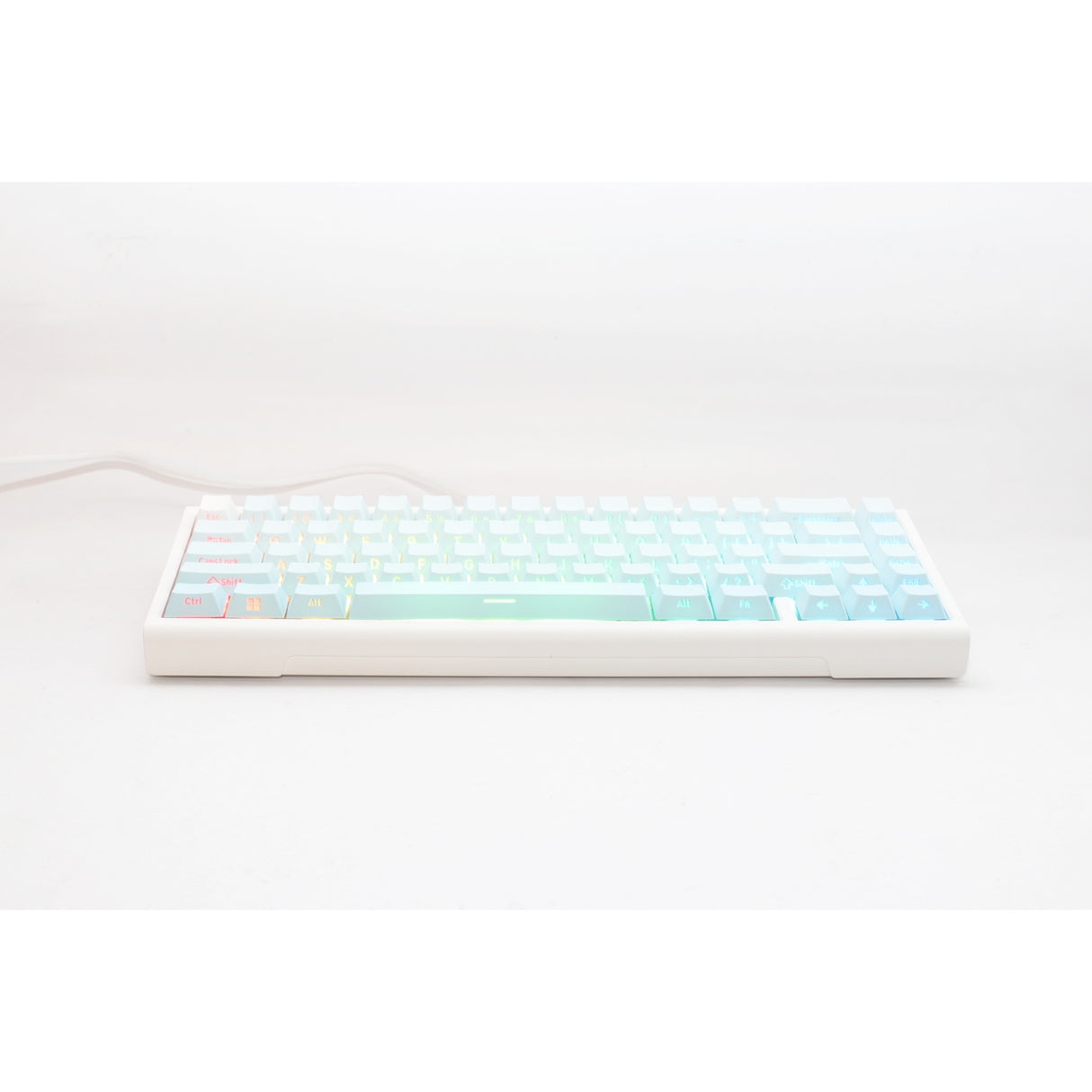 Ducky projectd tinker 65 - pom edition met qmk via, toetsenbord (lichtblauw wit, us lay-out, kailh box cream pro, rgb led, double-shot pbt, hot-swappable pom, gasket mount, 65%)