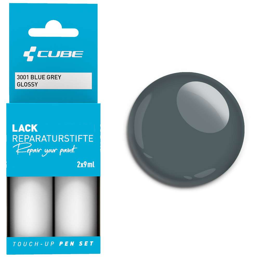 Cube touch-up pen set blue grey matt
