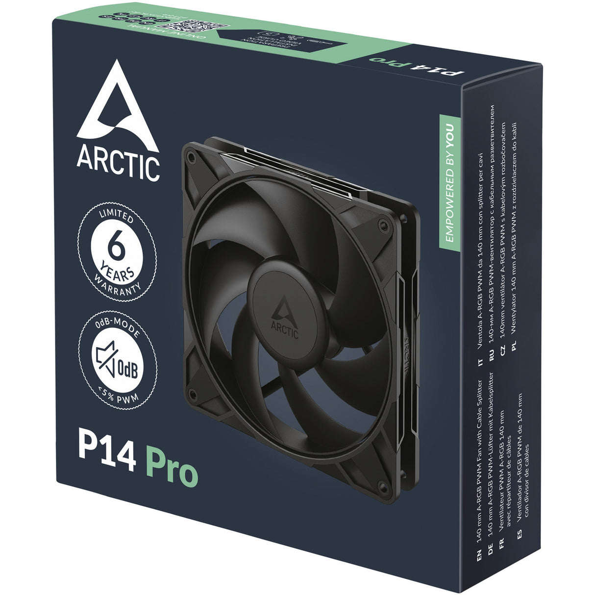 Arctic p14 pro case fan (zwart, 140 x 140 x 27 mm, pwm)