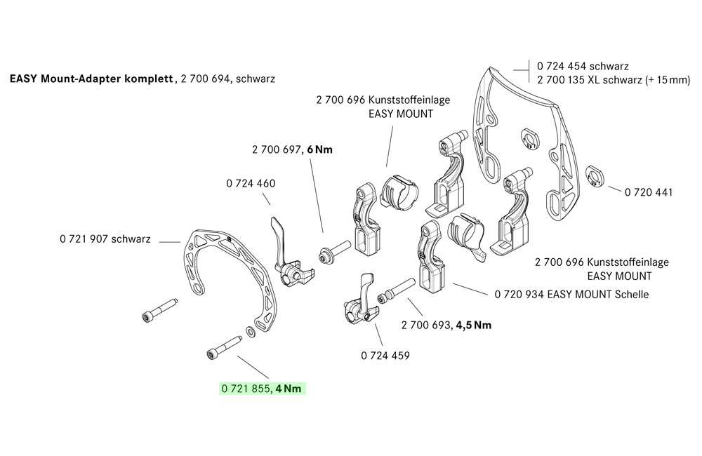Magura upper adapter bolt evo2 evolution easy mount m5x32 t25