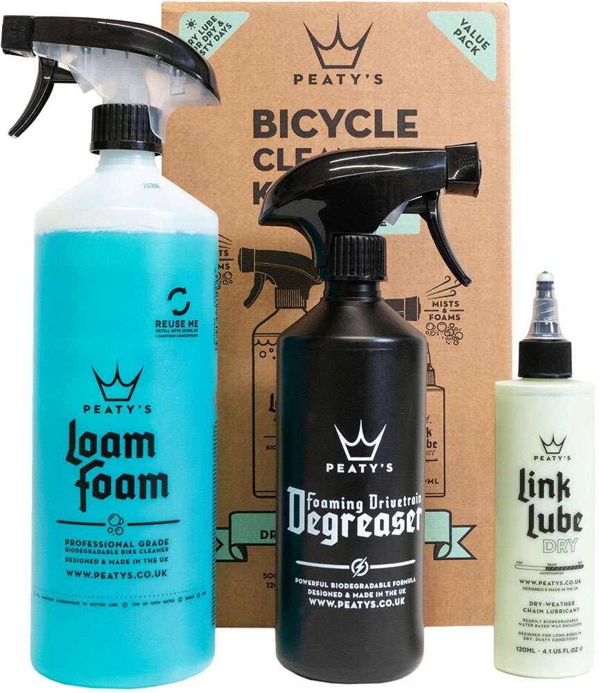 Peaty's wash degrease dry lube - cleaning kit for bicycles