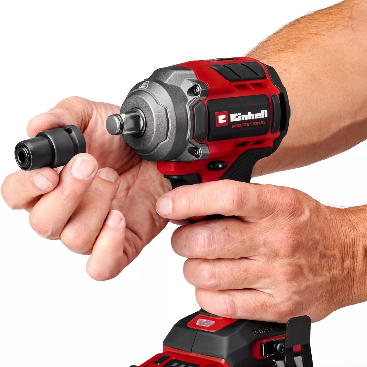 Einhell profesionálny akumulátorový rázový uťahovák tp-cw 18 350-c li bl-solo (červený čierny, power x-change, batéria a nabíjačka nie sú súčasťou balenia)