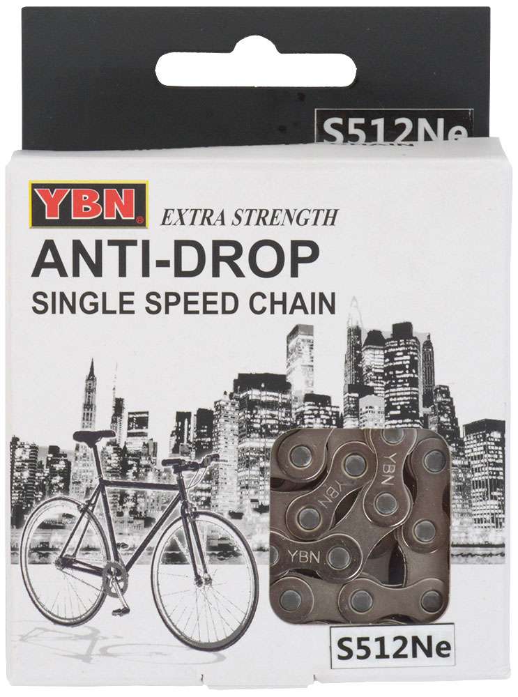 Ybn singlespeed e-bike chain s512ne s2 136 links 1 2”x3 32”