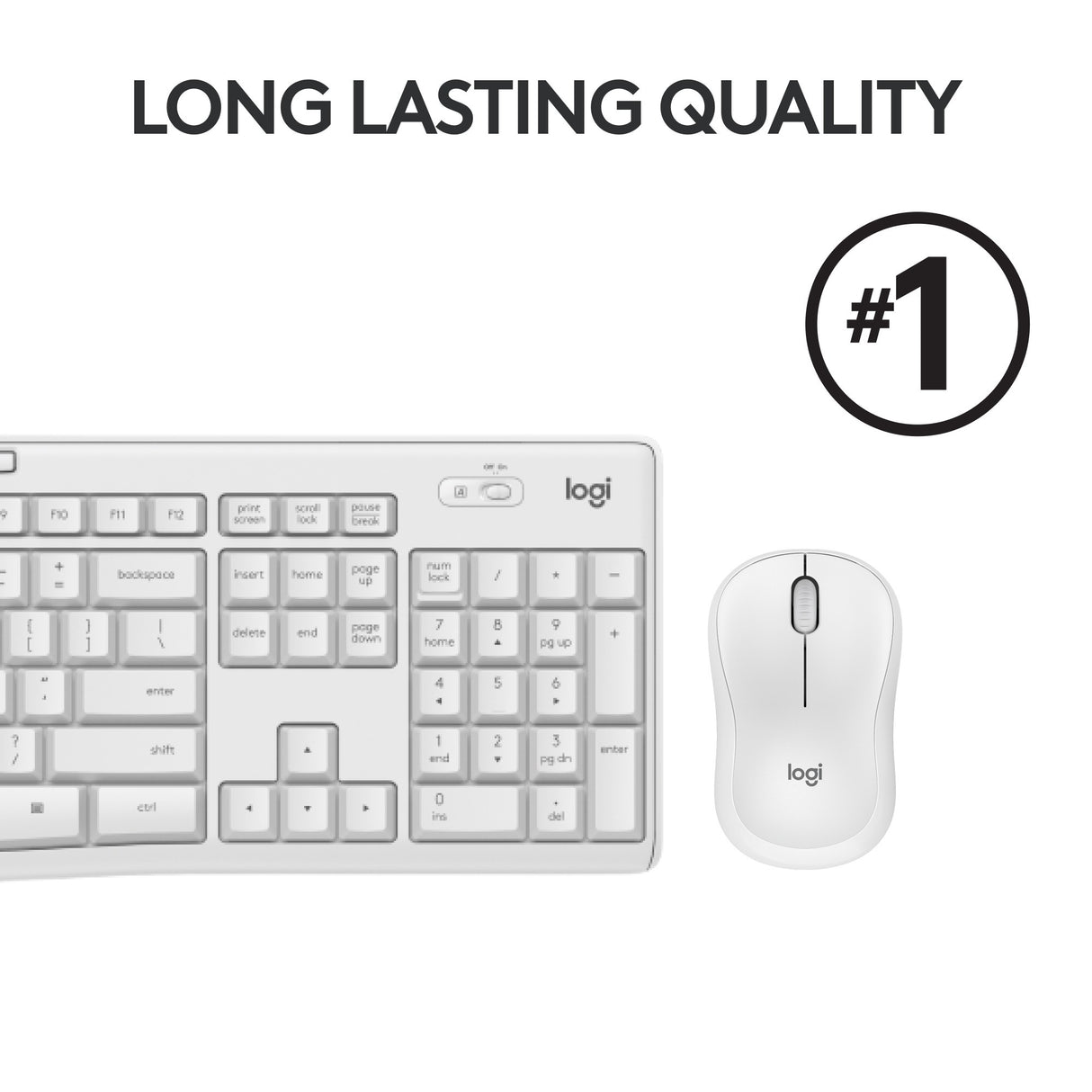 Logitech MK295 Méarchláir Chiúin Gan Sreang agus Teaglama Luiche