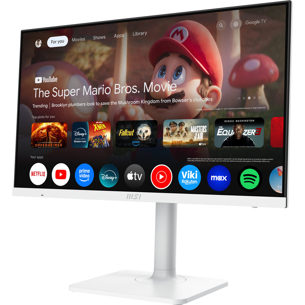 Msi modern md272upsw 27 4k uhd monitor (wit, hdmi, displayport, 2x usb-a, usb-c, wi-fi 5, bt, rj-45)