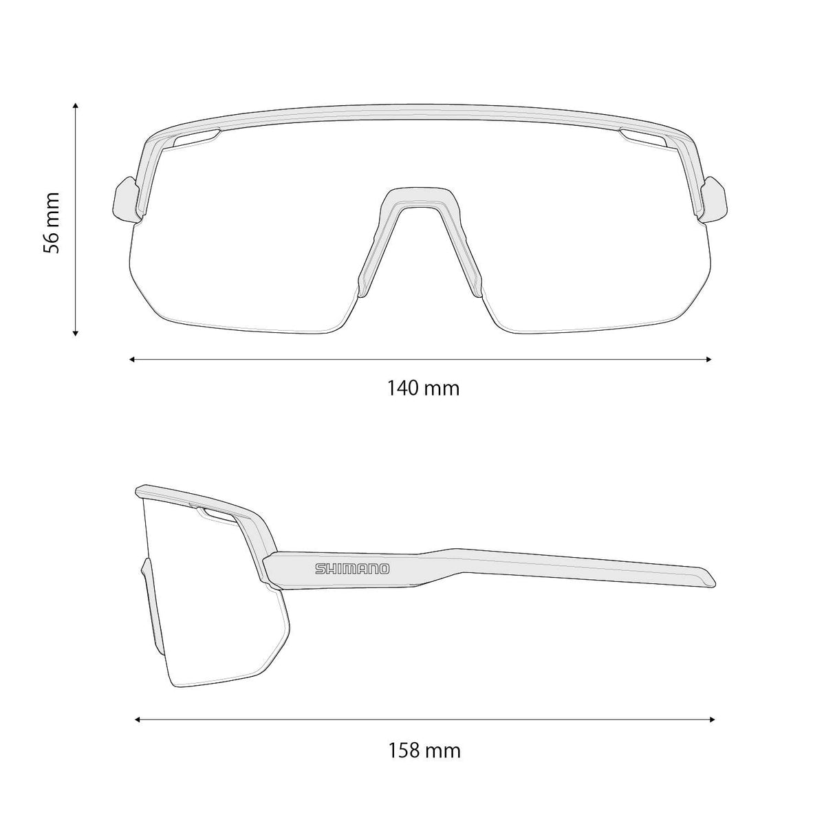 Shimano technium l road matte white - sports glasses