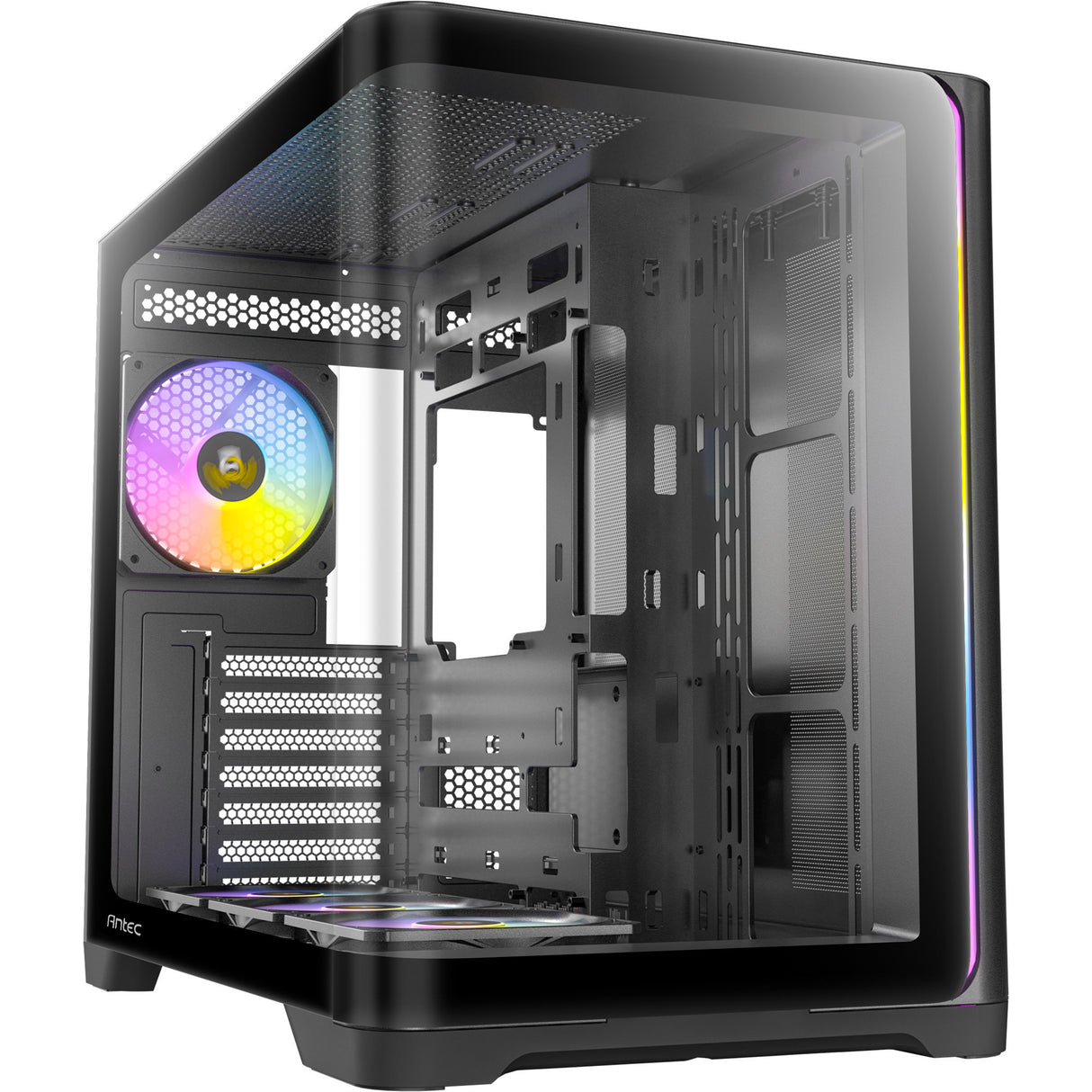 Caixa de torre midi argb curva Antec c5 (preta | 2x USB-A | 1x USB-C | vidro temperado)