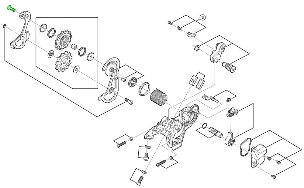 Shimano guide pully bolt for rd-m820 m9000