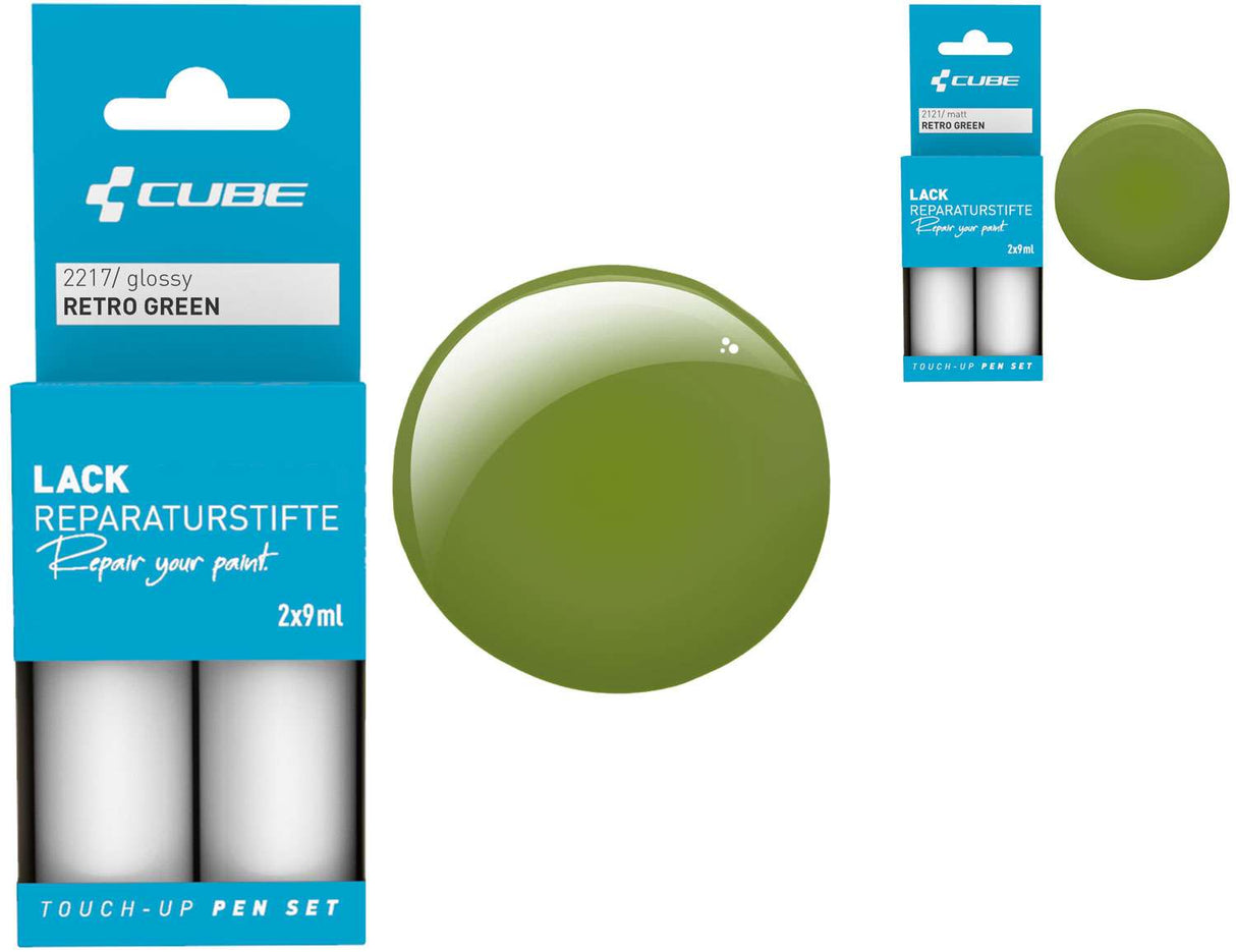 Cube touch-up pen set retro green