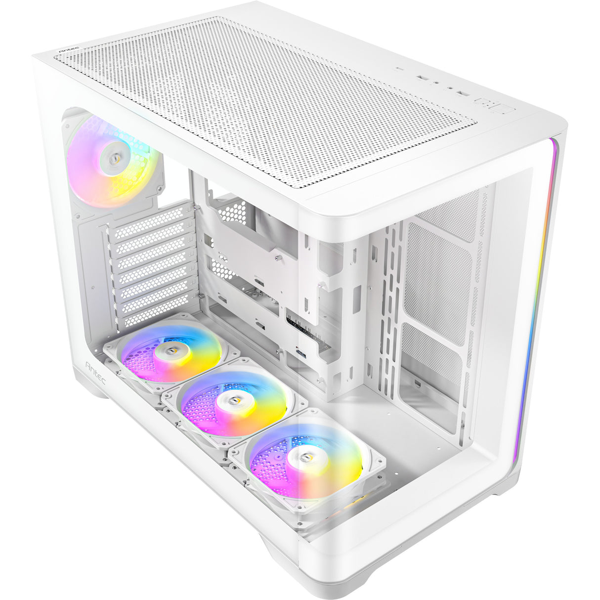Caixa de torre midi Antec c5 curve argb (branca | 2x USB-A | 1x USB-C | vidro temperado)