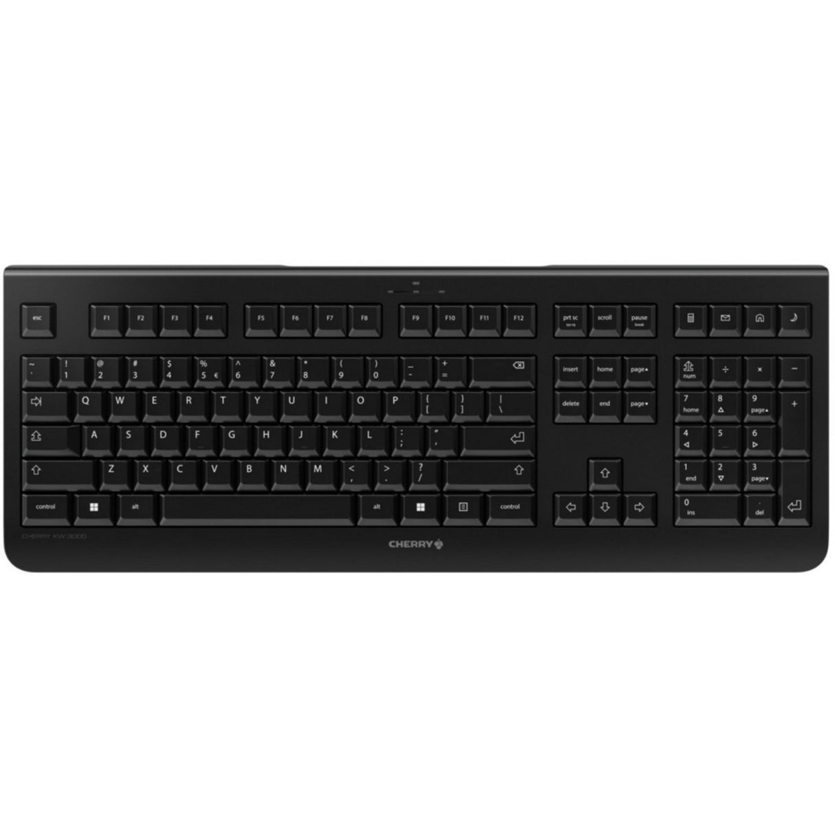 Cherry kw 3000, teclado (preto, layout eu (qwerty), cúpula de borracha, 2,4 GHz)