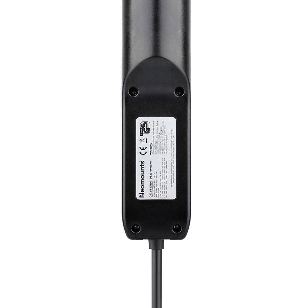 Neomounts ds22-840bl6 pöytäpistorasia ja puristin, 1,4 m, sisä, tyyppi f, muovi, musta, virtalähde