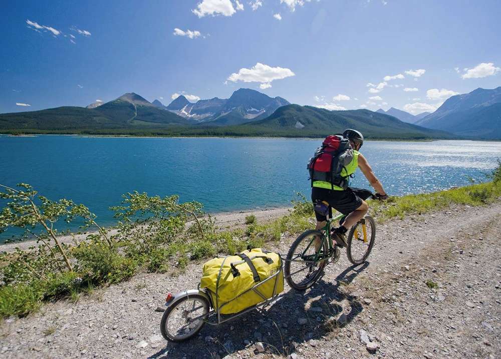 Bob ibex bicycle trailer gold with bag