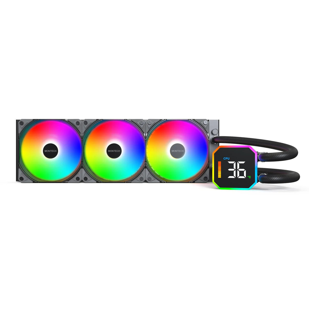 Montech hyperflow digital 360 waterkoeling (zwart)