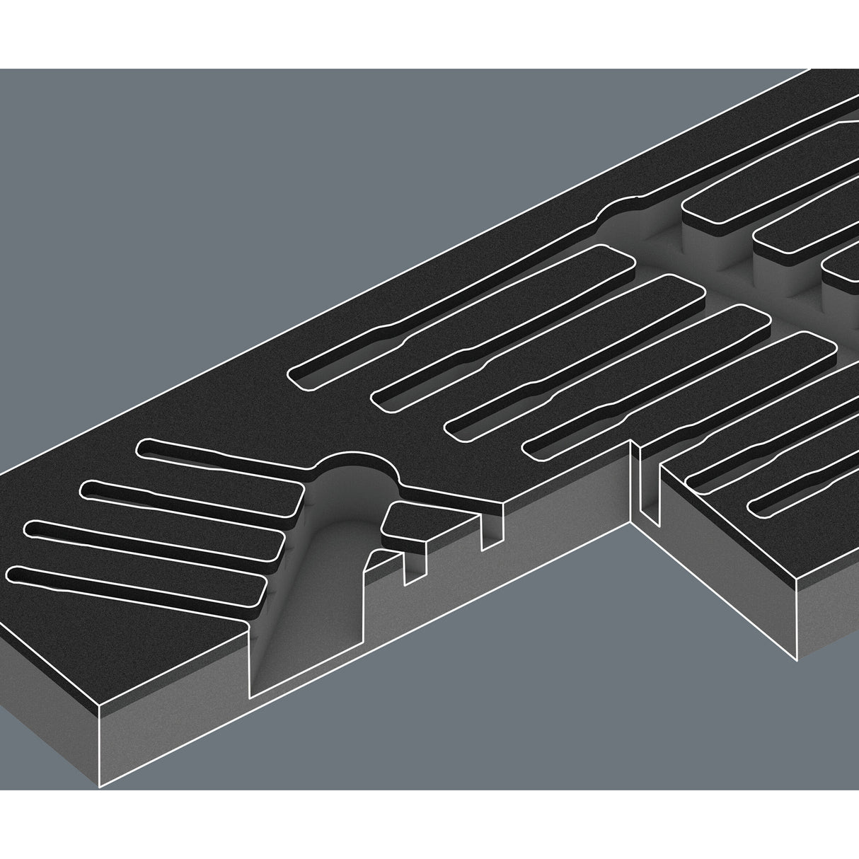 Wera 9733 schuimrubberen inzetstuk met 6001 joker switch set 1, 11‑delig moersleutel (zwart grijs)