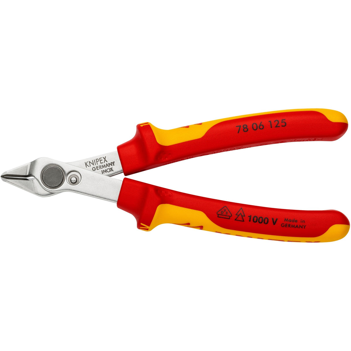Knipex electronic super knips® vde 78 06 125 elektronica-tang (rood geel)