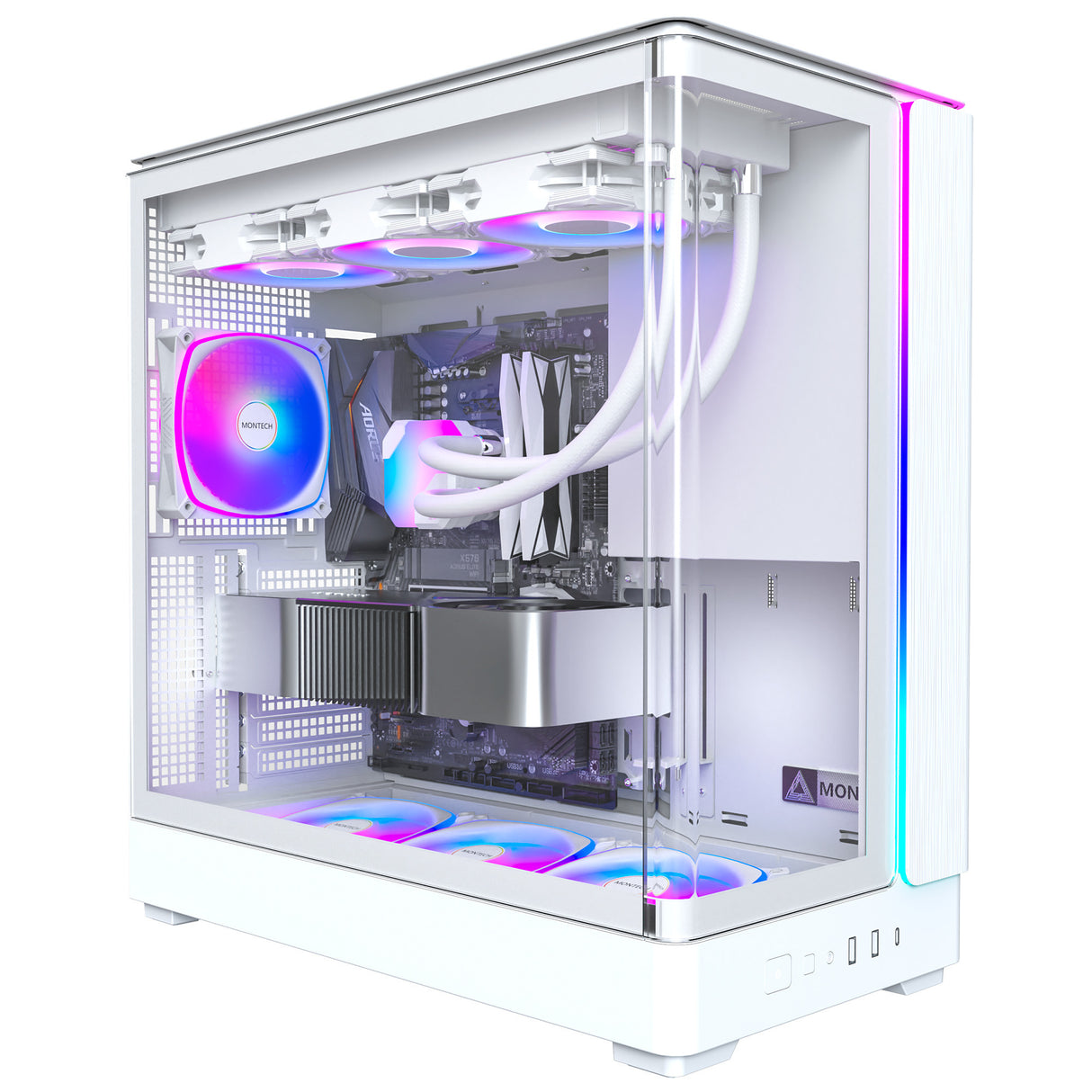Montech king 45 pro midi tower behuizing (wit | 2x usb-a | 1x usb-c | rgb | window)