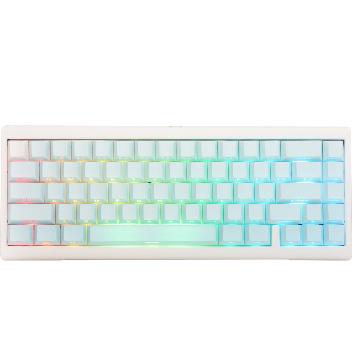 Ducky projectd tinker 65 - pom edition met qmk via, toetsenbord (lichtblauw wit, us lay-out, kailh box cream pro, rgb led, double-shot pbt, hot-swappable pom, gasket mount, 65%)
