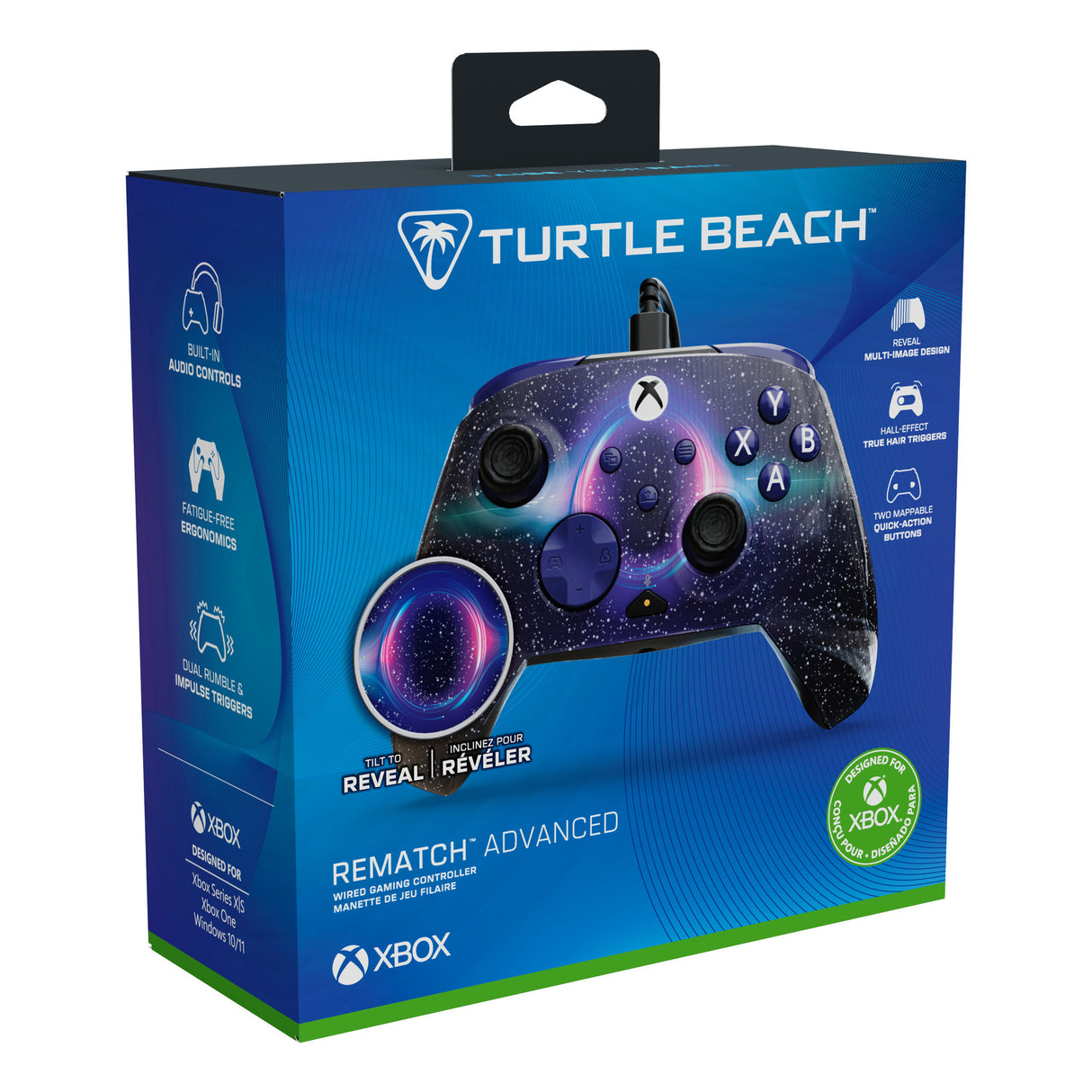 Turtle beach rematch geavanceerde bedrade controller (dark cosmos, xbox serie x|s, xbox one, pc)