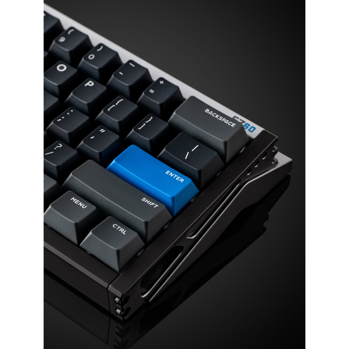 Iqunix EZ60 Magnetic Switch Gaming Keyboard, gaming keyboard (black blue, US layout, US-International, Gateron Magnetic Jade Pro, 60%, RGB, double shot PBT keycaps)