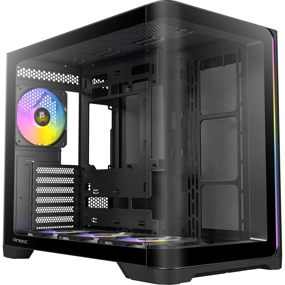 Caixa de torre midi argb curva Antec c5 (preta | 2x USB-A | 1x USB-C | vidro temperado)