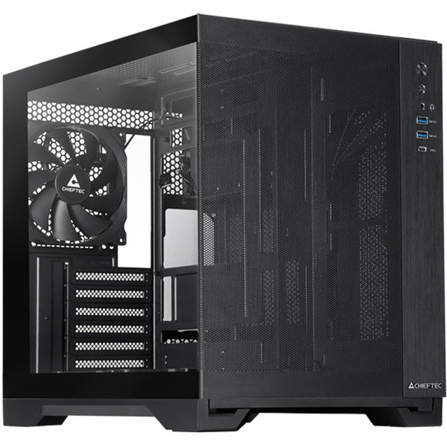 Caixa Chieftec Visio Air Midi Tower (preta | 2x USB-A | 1x USB-C | vidro temperado)
