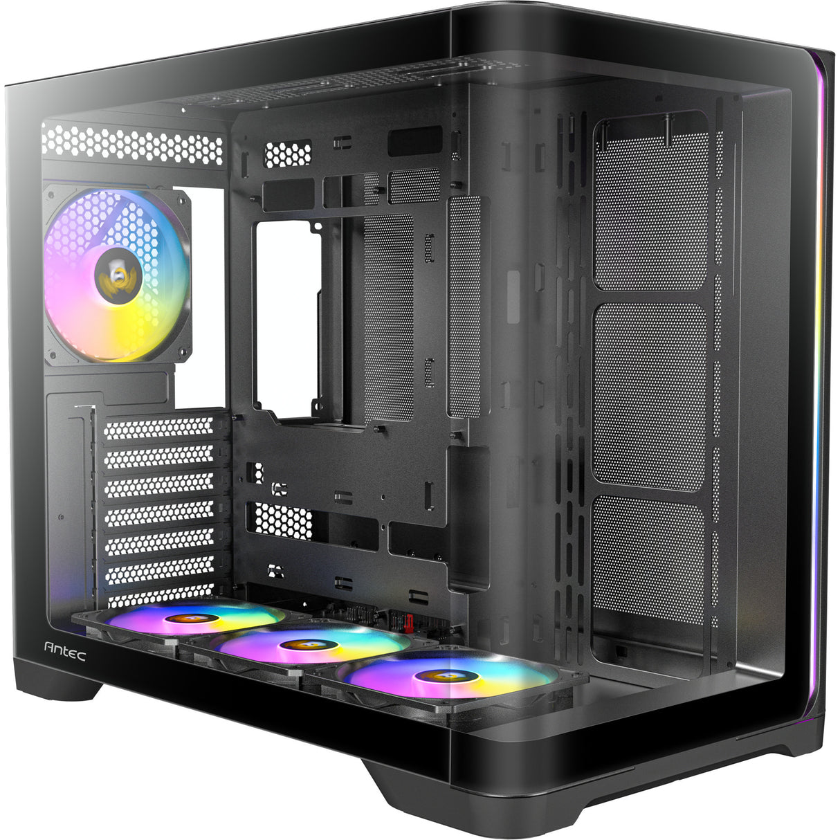 Caixa de torre midi argb curva Antec c5 (preta | 2x USB-A | 1x USB-C | vidro temperado)