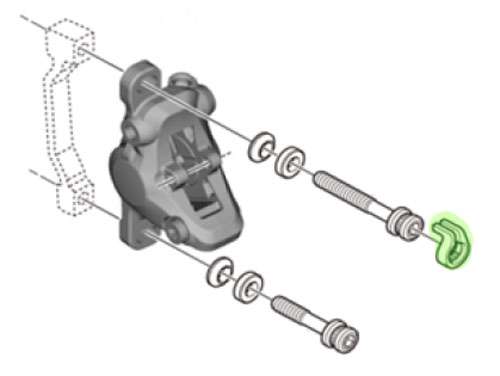Shimano snap ring for brake caliper bolt