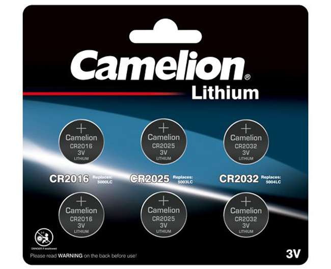 Camelion cr lithium button cell set (3x2 pieces)