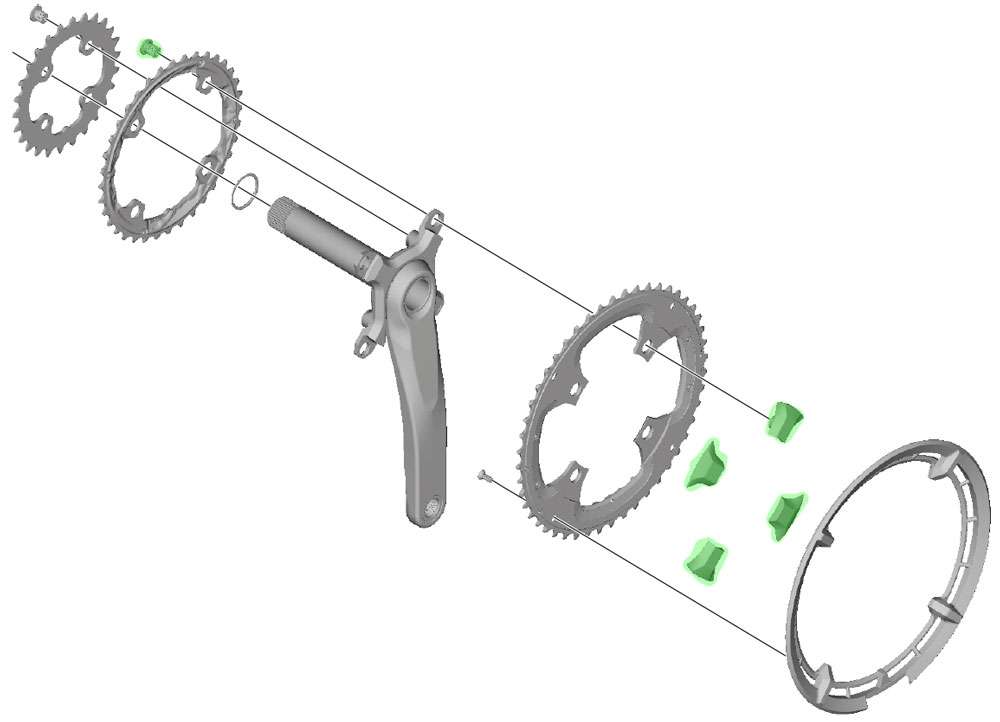 Shimano xt chainring bolts for fc-t8000 (4 pieces)