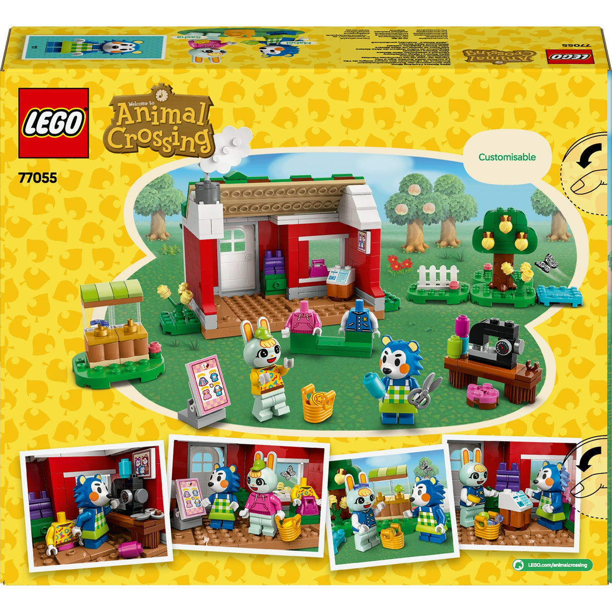 Lego animal crossing 77055 gabių seserų siuvimo parduotuvė