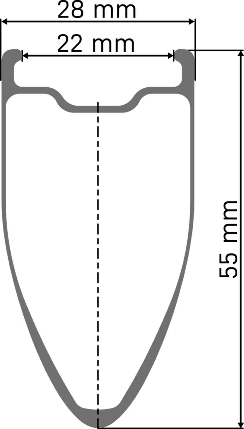 Dt swiss arc 1400 dicut® 55 28 disc cl carbon front wheel