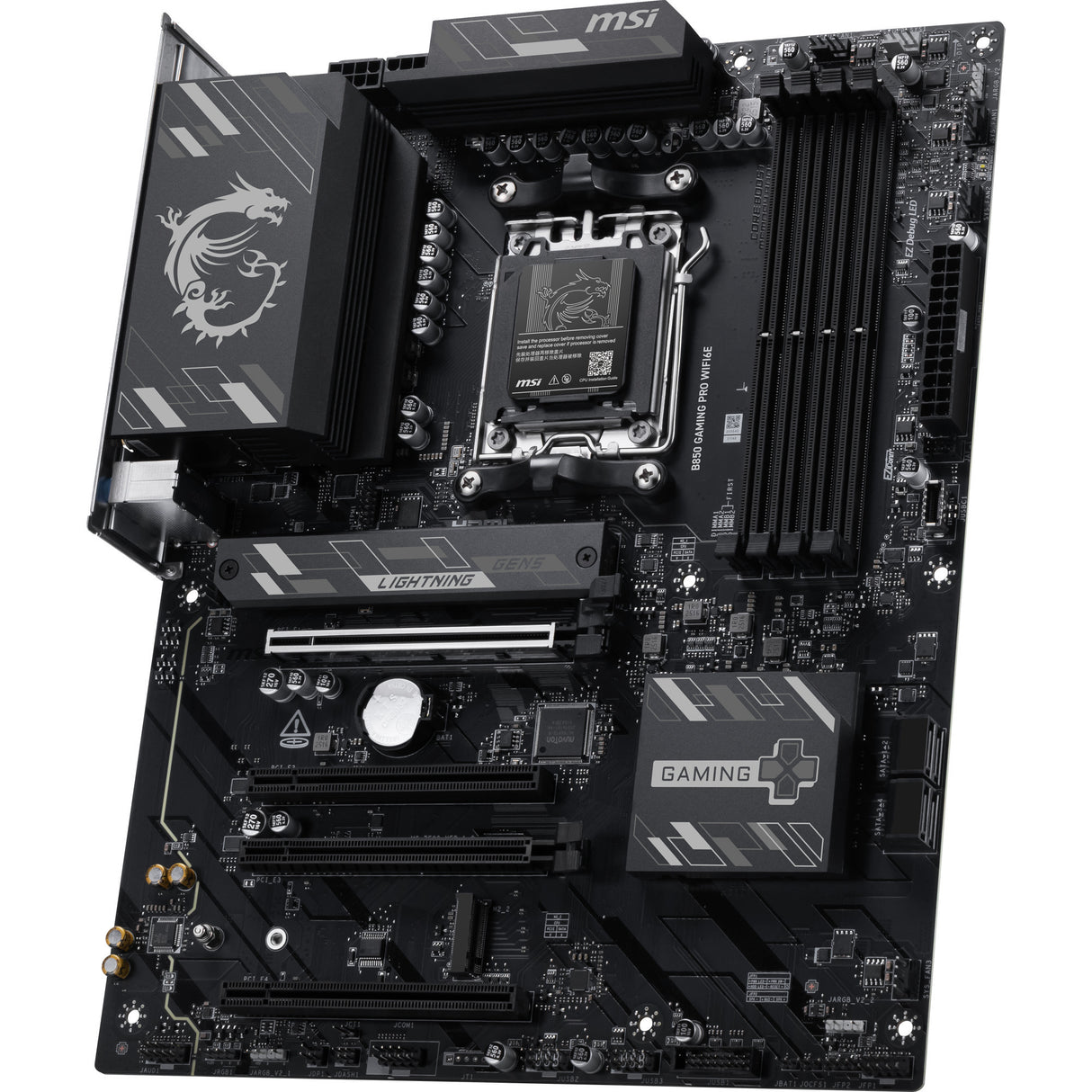 Msi b850 gaming pro wifi6e socket am5 moederbord (zwart, raid, 2.5gb-lan, wi-fi 6e, bt, sound, atx)
