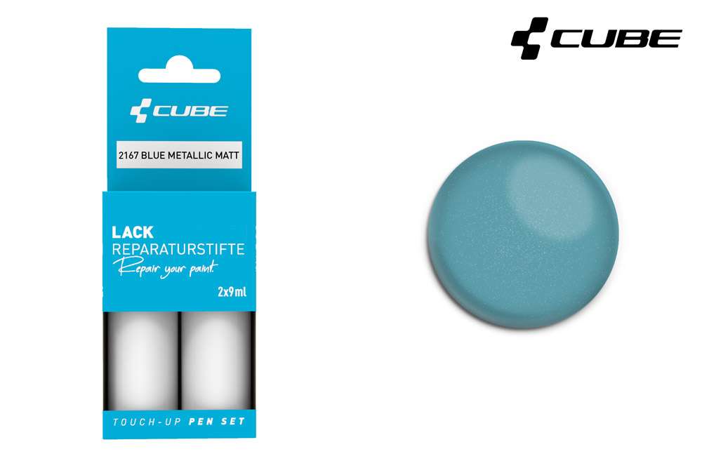 Cube touch-up pen set blue metallic matt