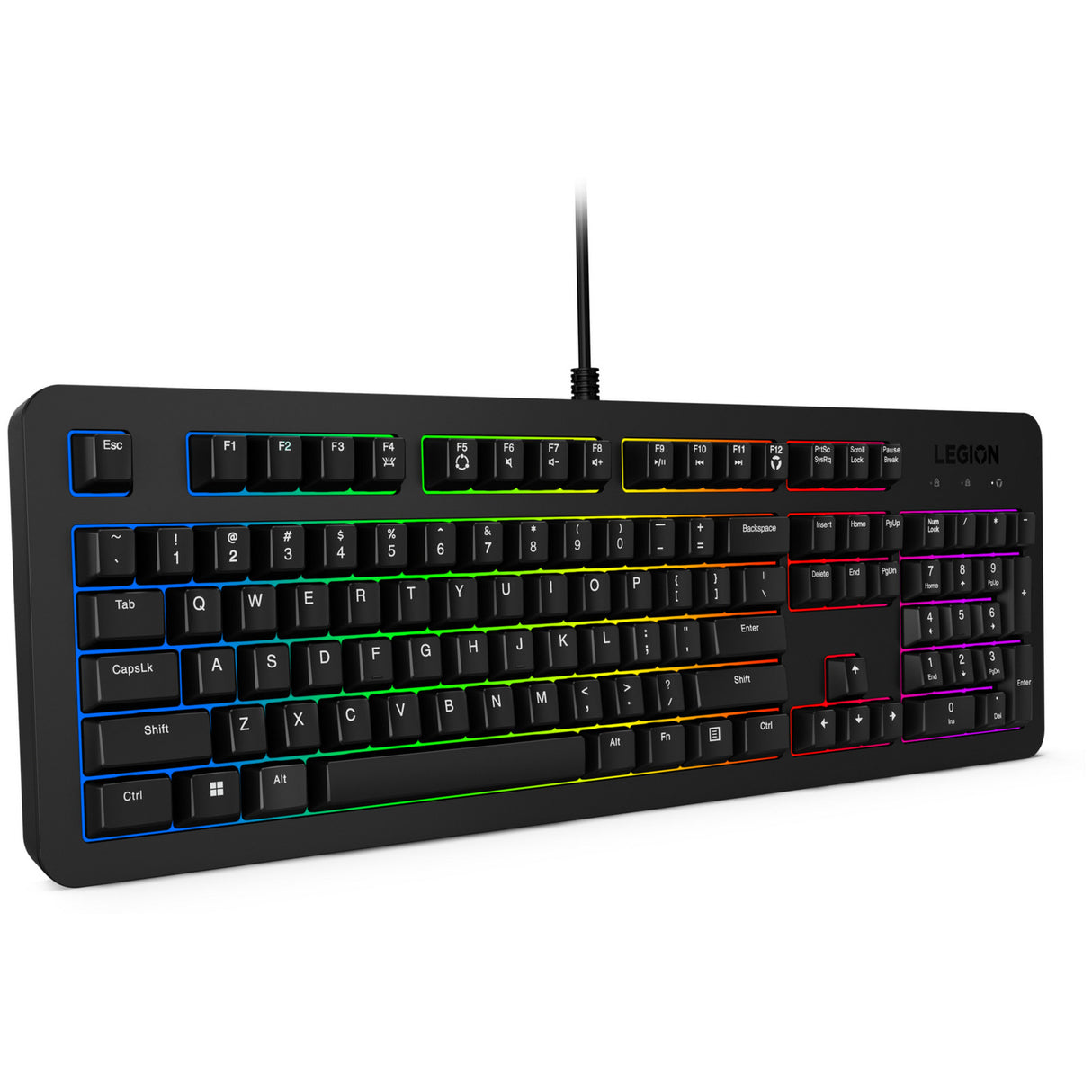Lenovo legion k310 rgb gaming toetsenbord (zwart, us lay-out (qwerty), membraan, 100%, membraan switch, rgb, usb)