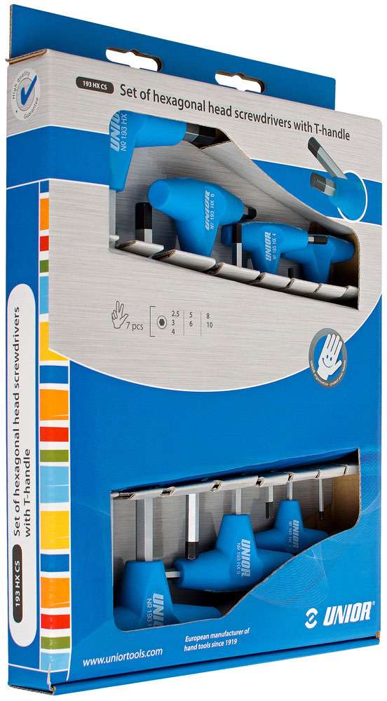 Unior tools t-handle hex wrench set 193hxcs