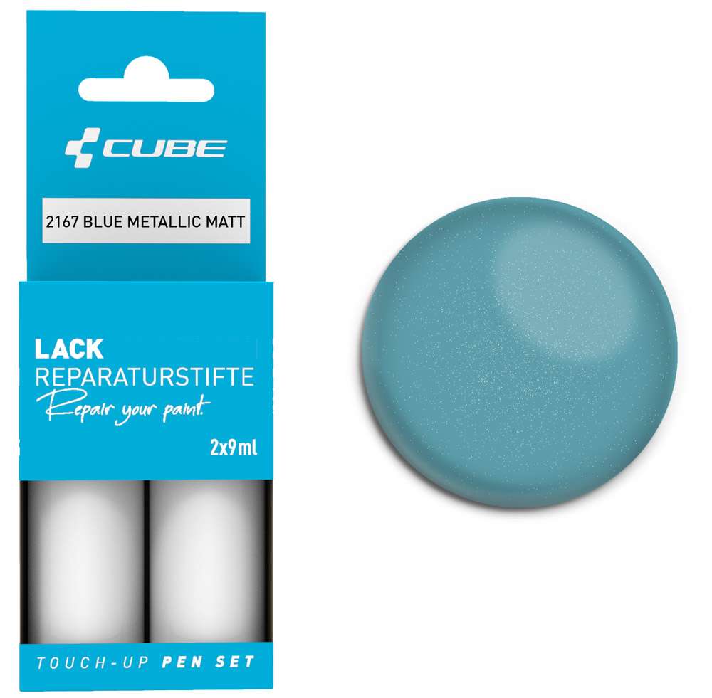 Cube touch-up pen set blue metallic matt