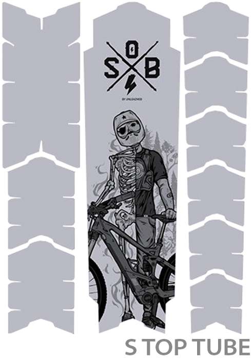 Unleazhed unscratch frame protector film - e-bike sons of battery black matt