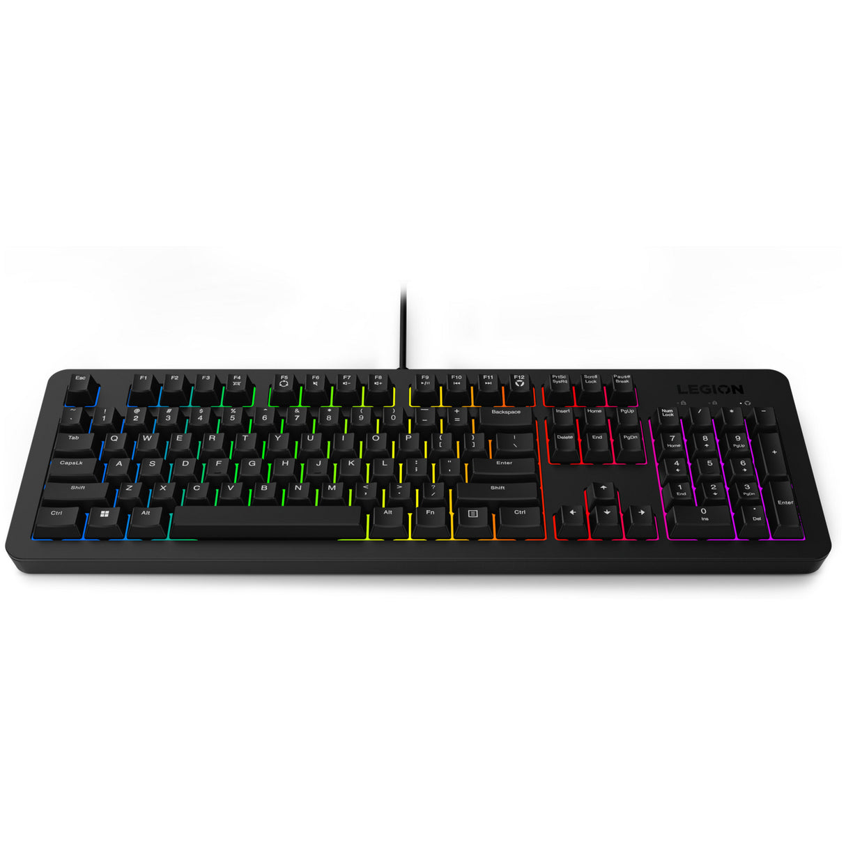 Lenovo legion k310 rgb gaming toetsenbord (zwart, us lay-out (qwerty), membraan, 100%, membraan switch, rgb, usb)
