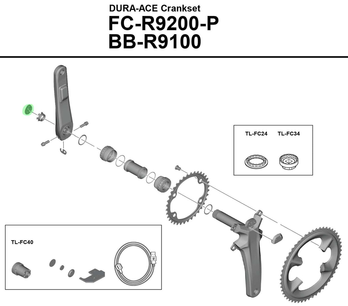 Shimano outer cap for fc-r9200-p