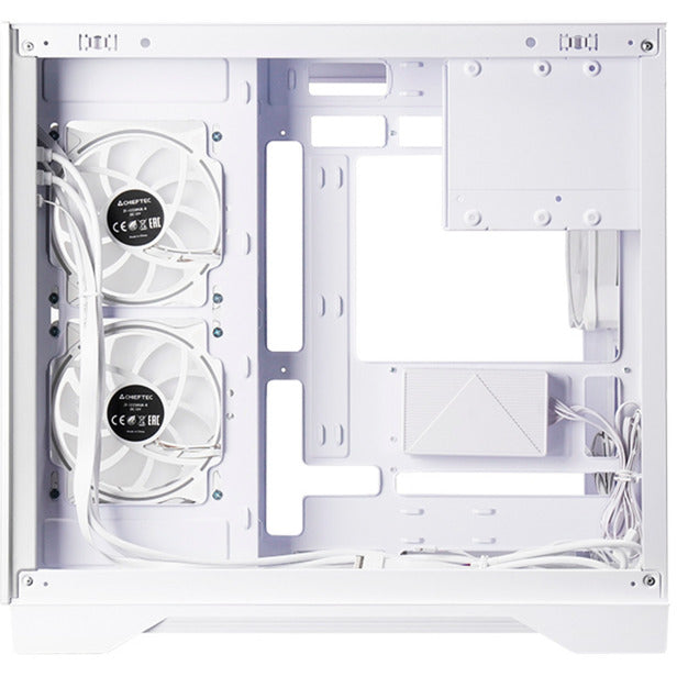 Kryt Chieftec Visio Midi Tower (bílý | 2x USB-A | 1x USB-C | RGB | tvrzené sklo)