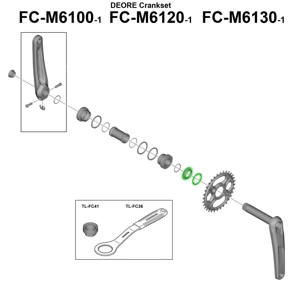 Shimano lockring for fc-m6100-1
