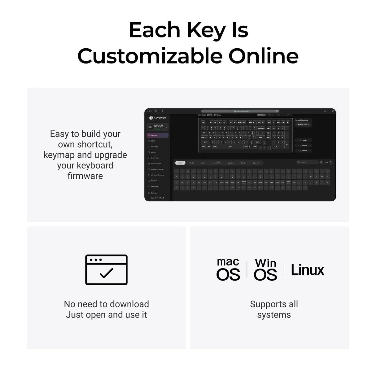 Keychron q5 ultra-m3 8k wireless custom mechanical keyboard (zwart, us lay-out (qwerty), silk pom banana, 96%, rgb, hot swap, 8k, 2.4 ghz | bluetooth 5.2 | usb-c)