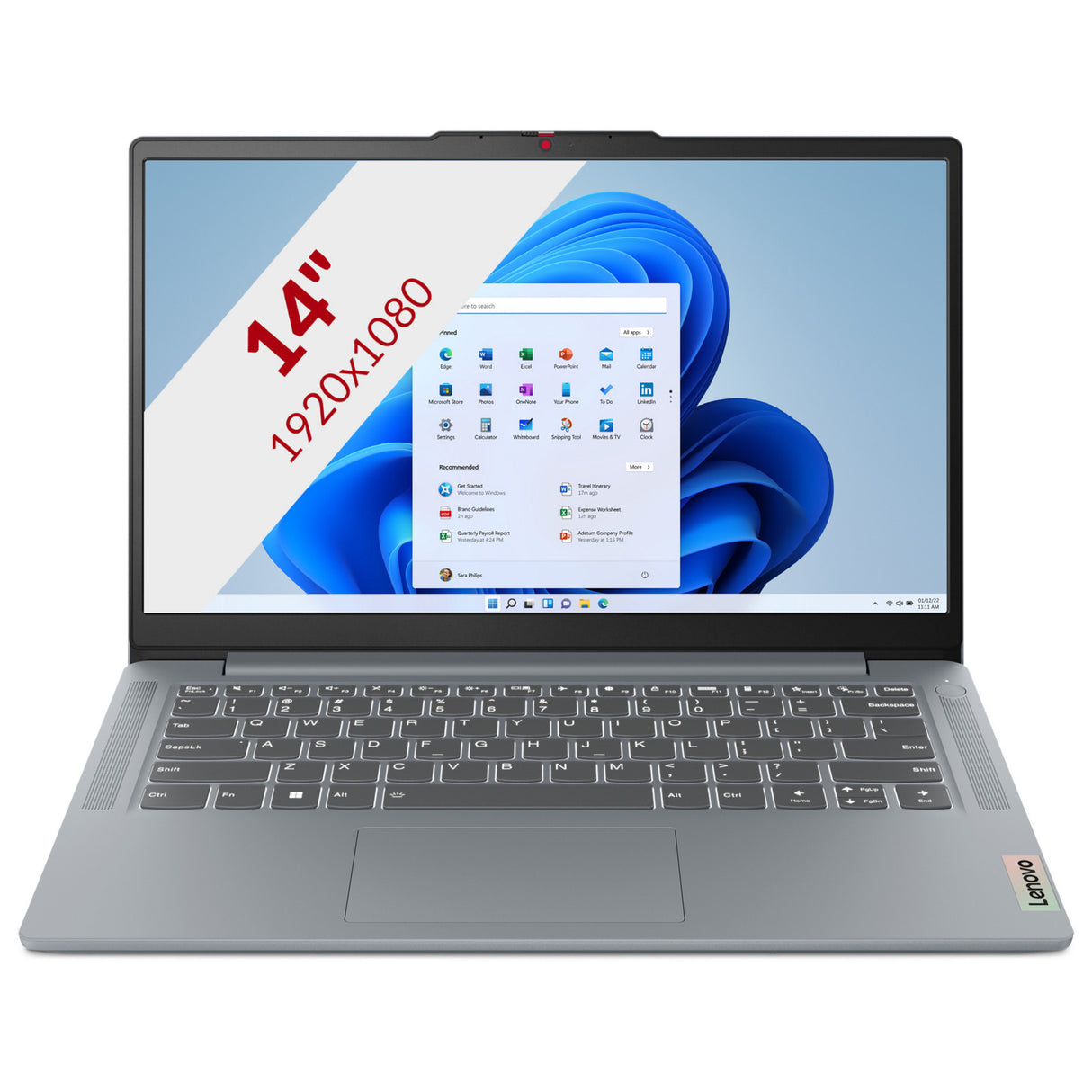 Lenovo IdeaPad Slim 3 14AMN8 (82XN00B8MH) 14 laptop (grey | Ryzen 3 7320U | Radeon 610M | 8 GB | 512 GB SSD)