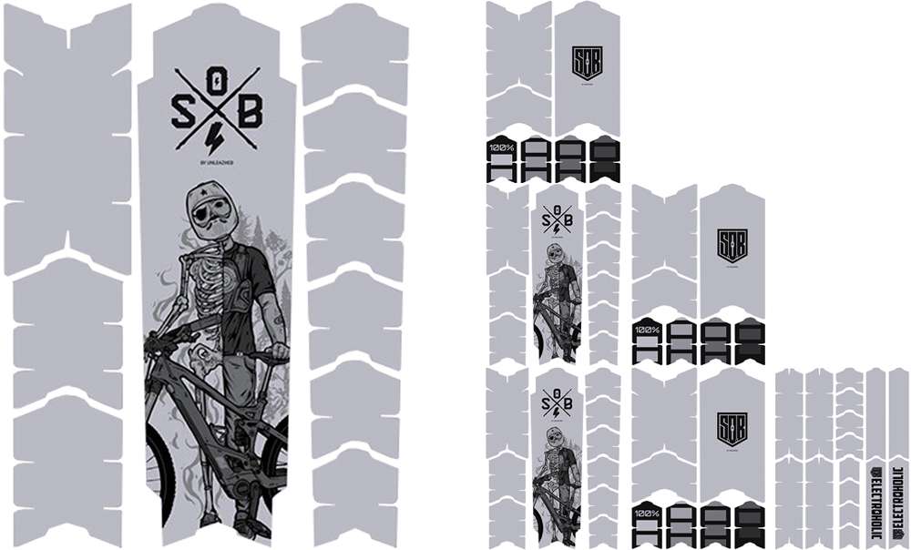 Unleazhed unscratch frame protector film - e-bike sons of battery black matt