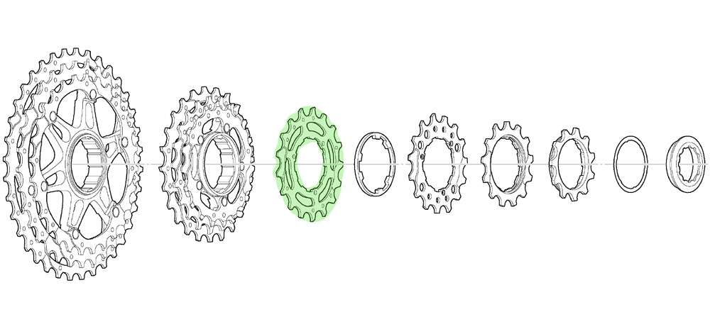 Shimano sprocket 16t for cs-m771-10 bl