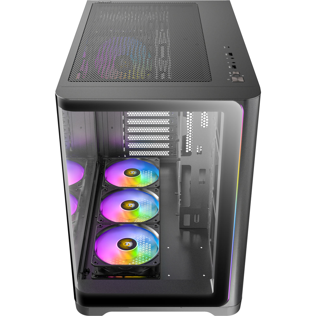 Caixa de torre midi argb curva Antec c5 (preta | 2x USB-A | 1x USB-C | vidro temperado)