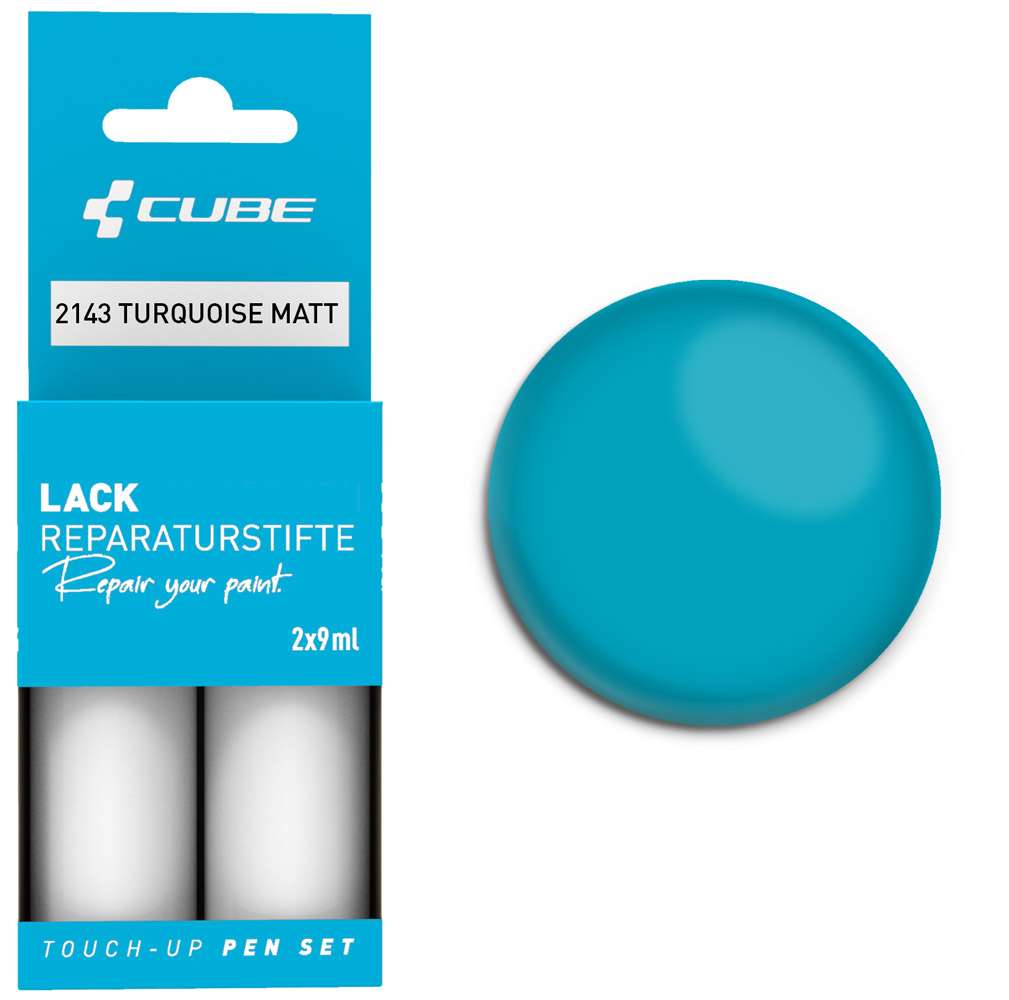 Cube touch-up pen set turquoise matt